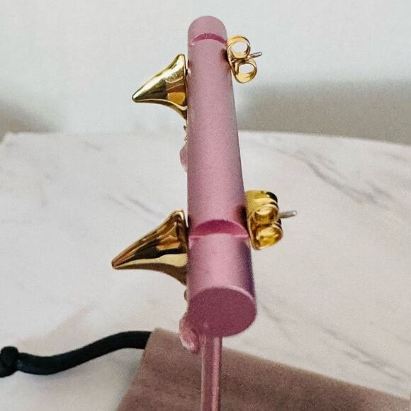 Alexas Bittar Asterales Thorn 14K Goldplated & Pink Tourmaline Drop Earrings NWT - Picture 16 of 16